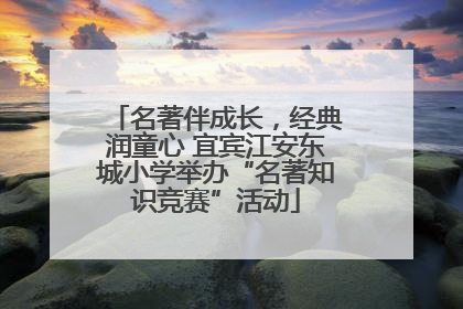 名著伴成长，经典润童心 宜宾江安东城小学举办“名著知识竞赛”活动