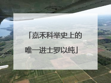 嘉禾科举史上的唯一进士罗以纯
