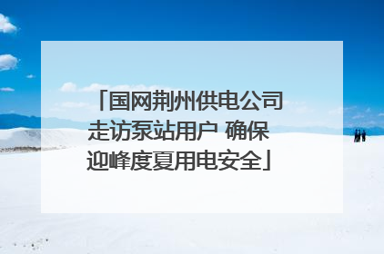 国网荆州供电公司走访泵站用户 确保迎峰度夏用电安全