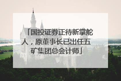 国投证券正待新掌舵人，原董事长已出任五矿集团总会计师