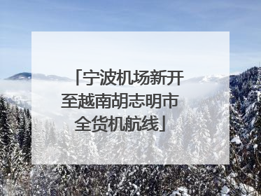 宁波机场新开至越南胡志明市全货机航线