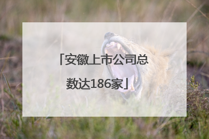 安徽上市公司总数达186家