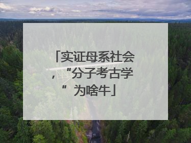 实证母系社会，“分子考古学”为啥牛