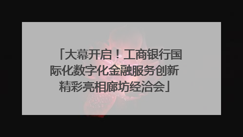大幕开启！工商银行国际化数字化金融服务创新精彩亮相廊坊经洽会