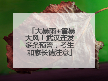 大暴雨+雷暴大风！武汉连发多条预警，考生和家长请注意