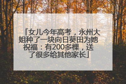 女儿今年高考，永州大姐种了一块向日葵田为她祝福：有200多棵，送了很多给其他家长