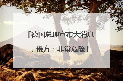 德国总理宣布大消息，俄方：非常危险