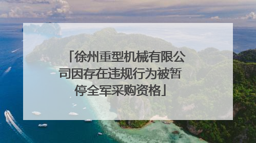 徐州重型机械有限公司因存在违规行为被暂停全军采购资格