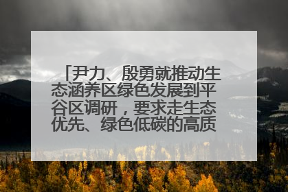 尹力、殷勇就推动生态涵养区绿色发展到平谷区调研，要求走生态优先、绿色低碳的高质量发展之路