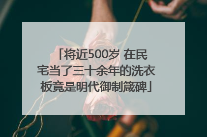 将近500岁 在民宅当了三十余年的洗衣板竟是明代御制箴碑