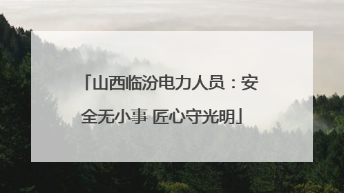 山西临汾电力人员：安全无小事 匠心守光明
