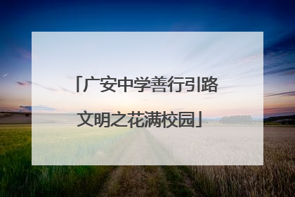 广安中学善行引路 文明之花满校园