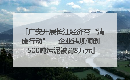 广安开展长江经济带“清废行动” 一企业违规倾倒500吨污泥被罚8万元