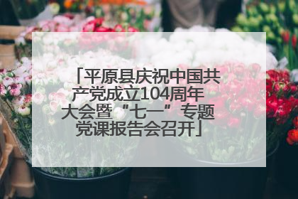 平原县庆祝中国共产党成立104周年大会暨“七一”专题党课报告会召开