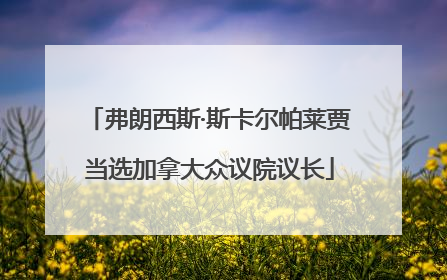 弗朗西斯·斯卡尔帕莱贾当选加拿大众议院议长