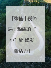 张掖市税务局：税惠落“小”处 焕发新活力