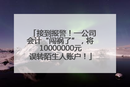 接到报警！一公司会计“闯祸了”，将10000000元误转陌生人账户！
