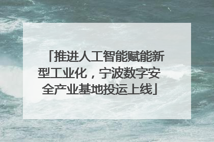 推进人工智能赋能新型工业化，宁波数字安全产业基地投运上线