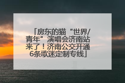 房东的猫“世界/青年”演唱会济南站来了！济南公交开通6条歌迷定制专线