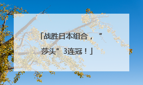 战胜日本组合，“莎头”3连冠！