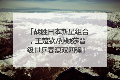 战胜日本新星组合，王楚钦/孙颖莎晋级世乒赛混双四强