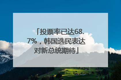 投票率已达68.7%，韩国选民表达对新总统期待