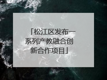 松江区发布一系列产教融合创新合作项目