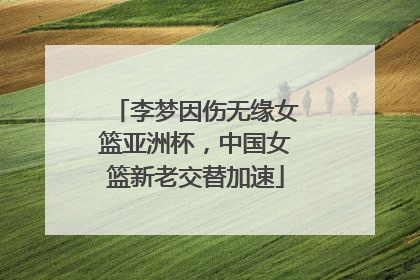 李梦因伤无缘女篮亚洲杯，中国女篮新老交替加速