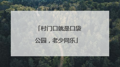 村门口就是口袋公园，老少同乐