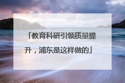 教育科研引领质量提升，浦东是这样做的