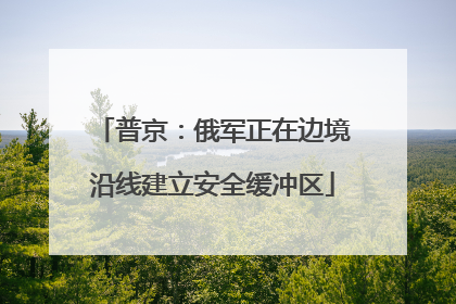 普京：俄军正在边境沿线建立安全缓冲区
