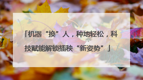 机器“换”人，种地轻松，科技赋能解锁插秧“新姿势”