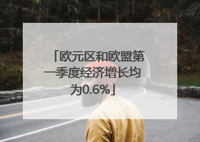 欧元区和欧盟第一季度经济增长均为0.6%
