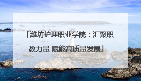 潍坊护理职业学院：汇聚职教力量 赋能高质量发展