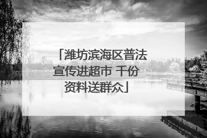 潍坊滨海区普法宣传进超市 千份资料送群众