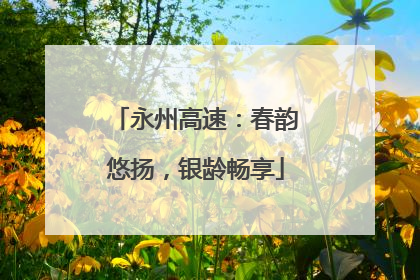 永州高速：春韵悠扬，银龄畅享