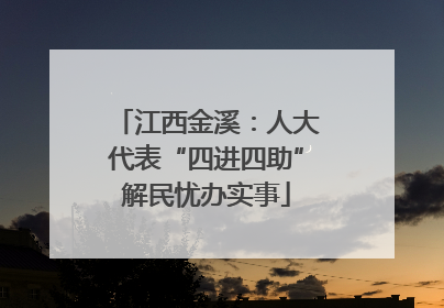 江西金溪：人大代表“四进四助”解民忧办实事
