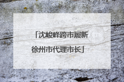 沈峻峰跨市履新徐州市代理市长