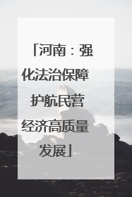 河南：强化法治保障 护航民营经济高质量发展