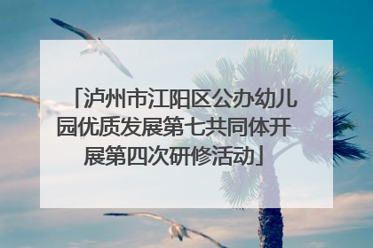 泸州市江阳区公办幼儿园优质发展第七共同体开展第四次研修活动