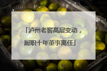 泸州老窖高层变动，履职十年董事离任