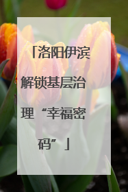 洛阳伊滨解锁基层治理“幸福密码”