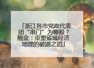 浙江各市党政代表团“串门”为哪般？鲍金：重塑省域经济地理的破题之道
