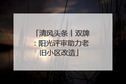 清风头条丨双牌：阳光评审助力老旧小区改造