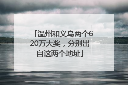 温州和义乌两个620万大奖，分别出自这两个地址