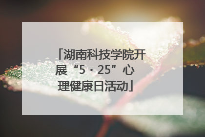 湖南科技学院开展“5・25”心理健康日活动