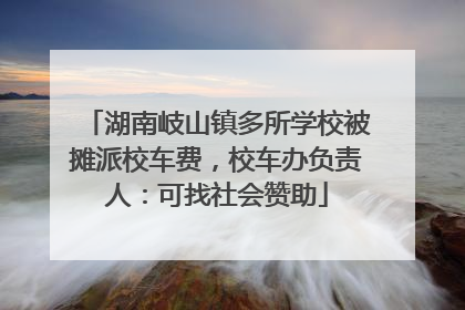 湖南岐山镇多所学校被摊派校车费，校车办负责人：可找社会赞助