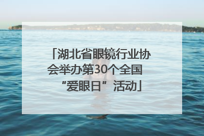 湖北省眼镜行业协会举办第30个全国“爱眼日”活动