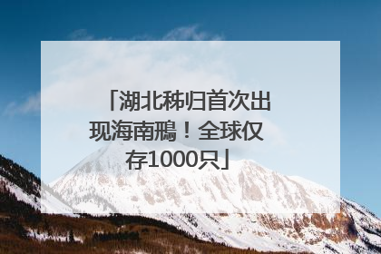湖北秭归首次出现海南鳽！全球仅存1000只