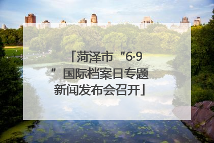 菏泽市“6·9”国际档案日专题新闻发布会召开